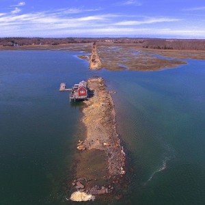 Old railroad causeway/path across the river
