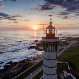 Light house at Leça da Palmeira, Portugal.