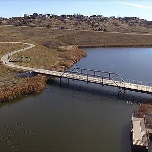 Flying around a pond