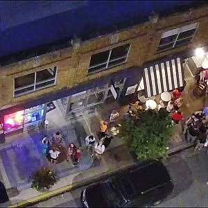 Night Flight Over Downtown - Burlington, NC