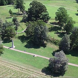 Aerial Views of The Crater at Petersburg National Battlefield - Petersburg, Va