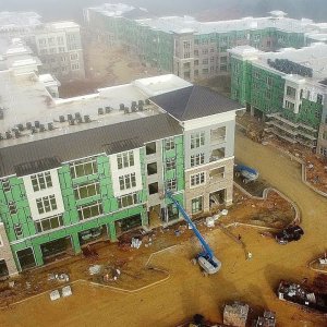 Latest Aerial Views of Carraway Village Construction at NC 86 & Eubanks Rd - Chapel Hill, NC