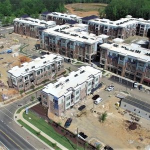 Latest Aerial Views of Carraway Village Construction at NC 86 & Eubanks Rd - Chapel Hill, NC