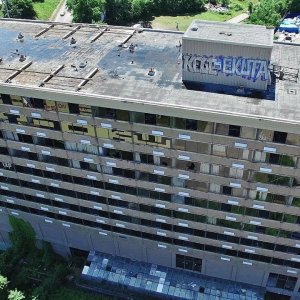 Aerial View of the Ramada Inn & Downtown Panorama - Petersburg, Va
