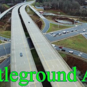 Aerial View of the Completed Battleground Ave to Lawndale Dr Section of the I-840 Urban Loop